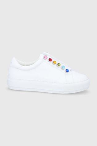 Кожени обувки Kurt Geiger London Liviah Chunky Rainbow в бяло с платформа