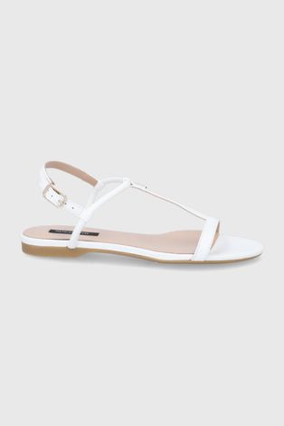 Kožne sandale Patrizia Pepe za žene, boja: bijela