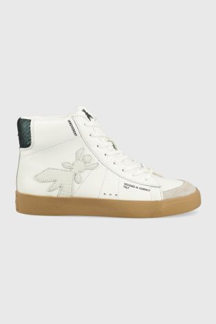 Δερμάτινα αθλητικά παπούτσια Patrizia Pepe χρώμα: άσπρο
