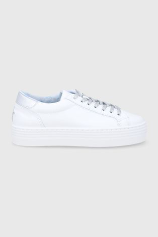 Шкіряні черевики Chiara Ferragni колір білий на платформі