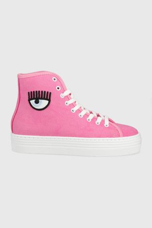 Πάνινα παπούτσια Chiara Ferragni γυναικεία, χρώμα: ροζ