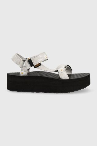 Sandale Teva za žene, boja: siva, s platformom