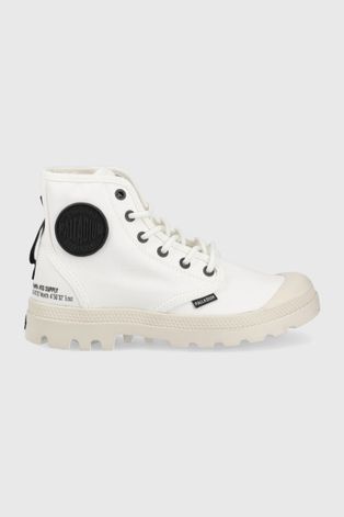Πάνινα παπούτσια Palladium Pampa Hi Htg Supply γυναικεία, χρώμα: άσπρο