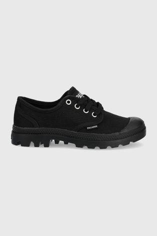 Πάνινα παπούτσια Palladium Pampa Oxford γυναικεία, χρώμα: μαύρο