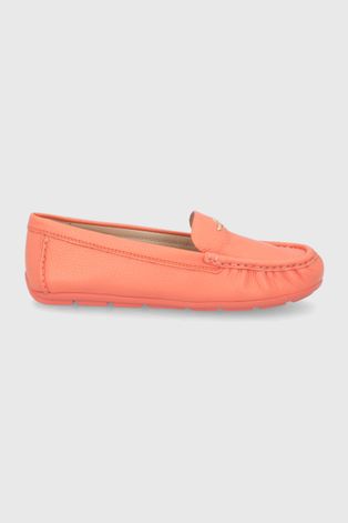 Kožne mokasinke Coach Marley Leather;tng;5.5 B za žene, boja: narančasta, ravna potpetica