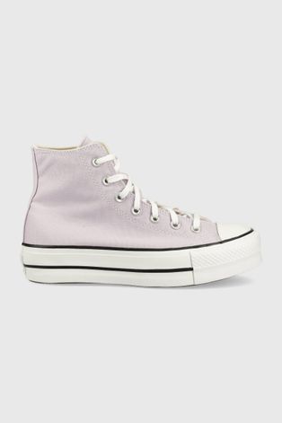 Πάνινα παπούτσια Converse Chuck Taylor All Star Lift Hi χρώμα: μοβ
