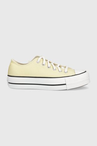 Πάνινα παπούτσια Converse Chuck Taylor All Star Lift Ox χρώμα: κίτρινο