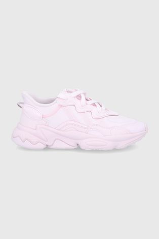 Detské topánky adidas Originals Ozweego ružová farba