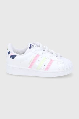 Detské topánky adidas Originals Superstar biela farba