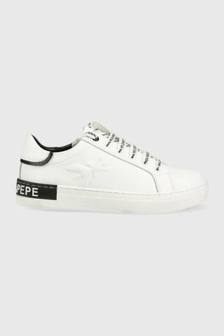 Patrizia Pepe sneakersy skórzane dziecięce kolor biały