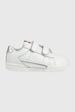 Pepe Jeans sneakersy skórzane dziecięce Lambert Classic kolor biały