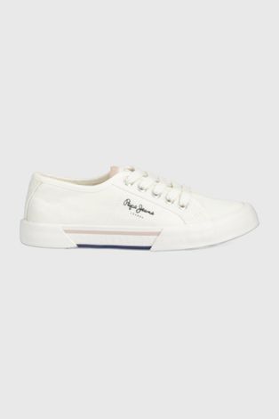 Παιδικά πάνινα παπούτσια Pepe Jeans χρώμα: άσπρο