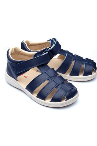Chipmunks sandale din piele pentru copii culoarea albastru marin