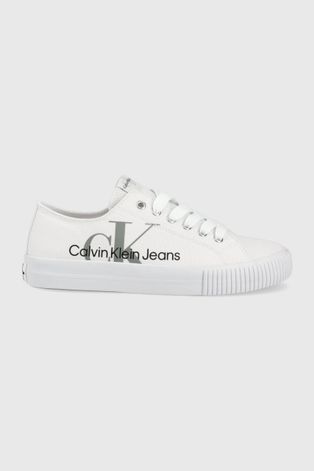 Calvin Klein Jeans tenisi copii culoarea alb