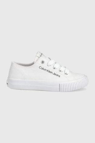 Calvin Klein Jeans tenisi copii culoarea alb