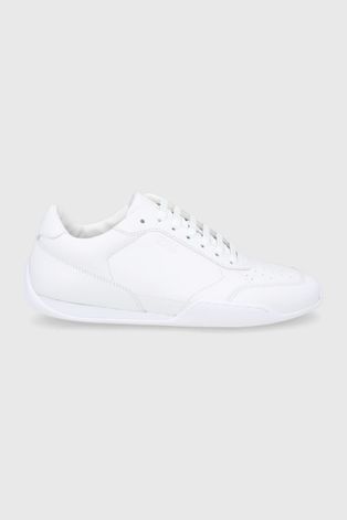 Кожени обувки Boss в бяло