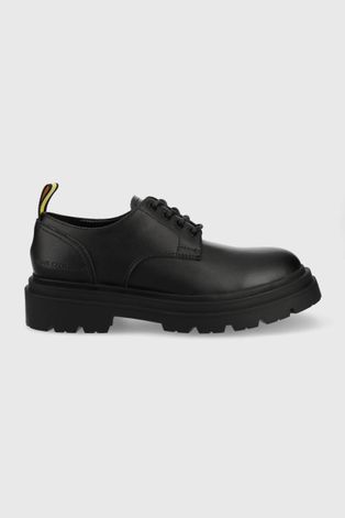 Кожени половинки обувки Armani Exchange мъжко в черно