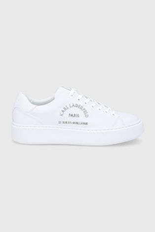 Kožená obuv Karl Lagerfeld Maxi Kup biela farba