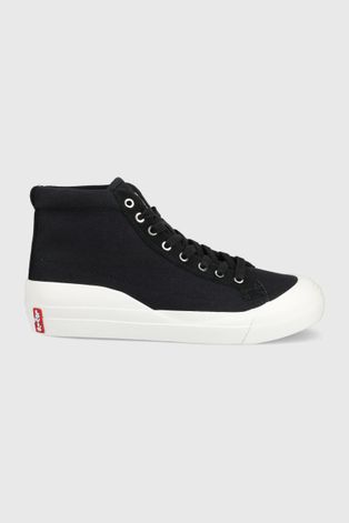 Πάνινα παπούτσια Levi's Ls1 High ανδρικά, χρώμα: μαύρο