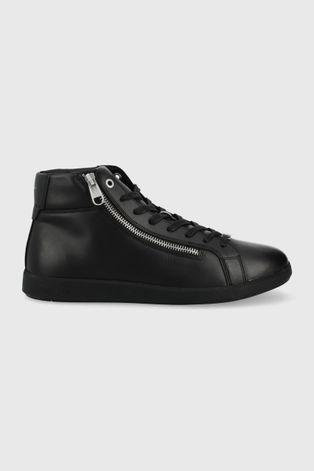 Calvin Klein sneakers din piele culoarea negru