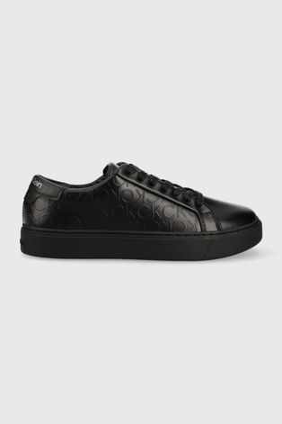 Δερμάτινα αθλητικά παπούτσια Calvin Klein χρώμα: μαύρο