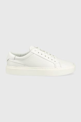 Calvin Klein sneakersy skórzane kolor biały