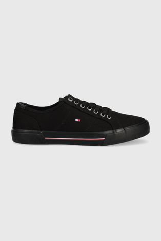 Πάνινα παπούτσια Tommy Hilfiger χρώμα: μαύρο