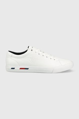 Δερμάτινα αθλητικά παπούτσια Tommy Hilfiger χρώμα: άσπρο