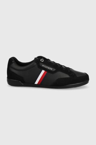 Δερμάτινα παπούτσια Tommy Hilfiger χρώμα: μαύρο
