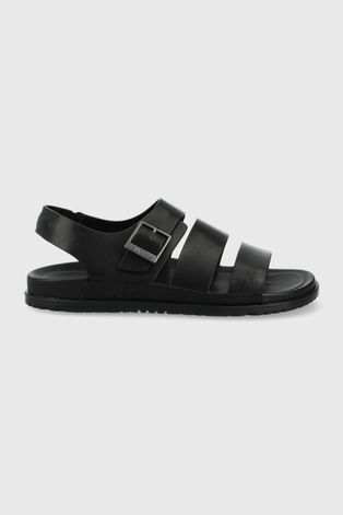 Kožené sandále UGG pánske, čierna farba