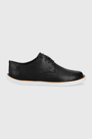 Camper pantofi de piele Wagon barbati, culoarea negru