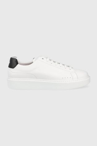 Δερμάτινα αθλητικά παπούτσια HUGO χρώμα: άσπρο