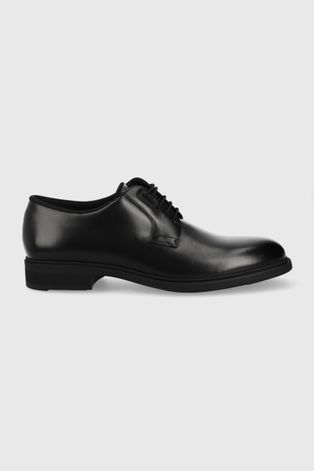 Кожени половинки обувки BOSS мъжко в черно