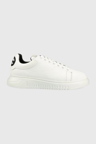 Emporio Armani sneakersy skórzane kolor biały