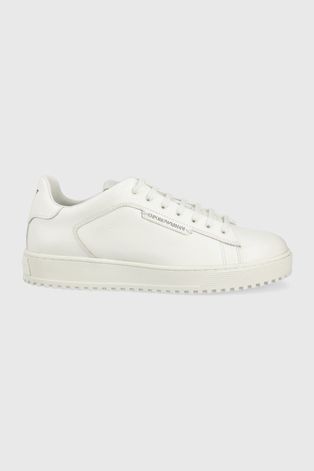 Δερμάτινα παπούτσια Emporio Armani χρώμα: άσπρο