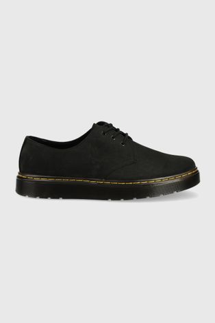 Половинки обувки от велур Dr. Martens в черно