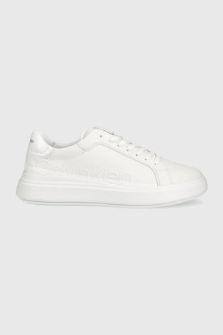 Δερμάτινα αθλητικά παπούτσια Calvin Klein χρώμα: άσπρο