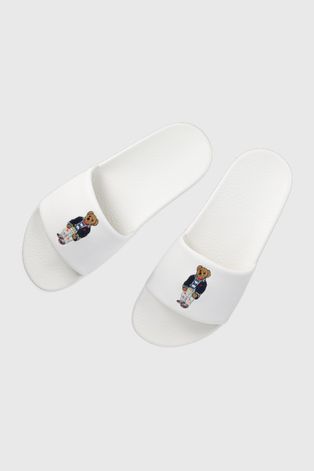 Παντόφλες Polo Ralph Lauren Polo χρώμα: άσπρο