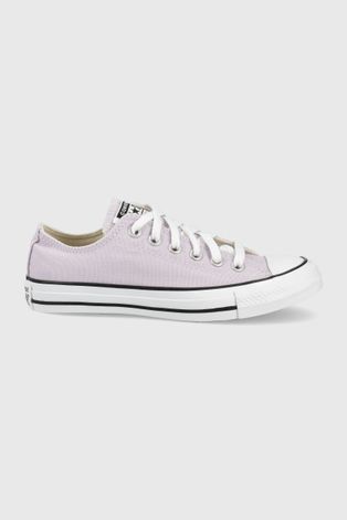 Πάνινα παπούτσια Converse Chuck Taylor γυναικεία, χρώμα: μοβ