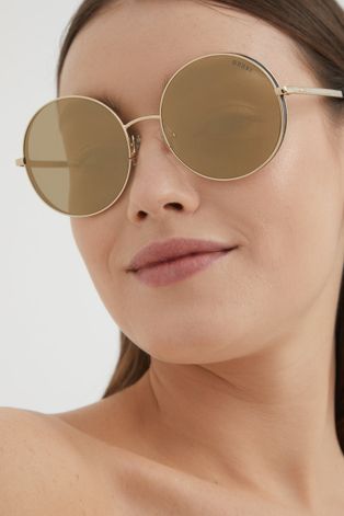 Γυαλιά ηλίου Guess γυναικεία, χρώμα: χρυσαφί