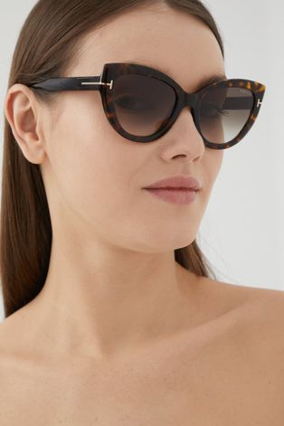 Слънчеви очила Tom Ford дамски в кафяво