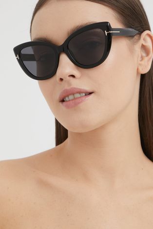 Γυαλιά ηλίου Tom Ford γυναικεία, χρώμα: μαύρο