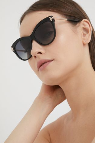 Tom Ford ochelari de soare femei, culoarea negru