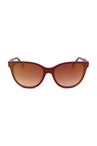 Lacoste okulary przeciwsłoneczne damskie kolor czerwony
