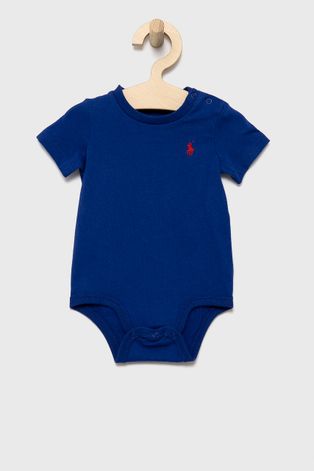 Pamučni bodi za bebe Polo Ralph Lauren boja: tamno plava