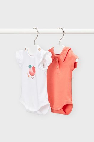 Mayoral Newborn body bawełniane niemowlęce (2-pack) kolor różowy