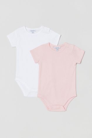 OVS body din bumbac pentru bebelusi (2-pack) culoarea roz