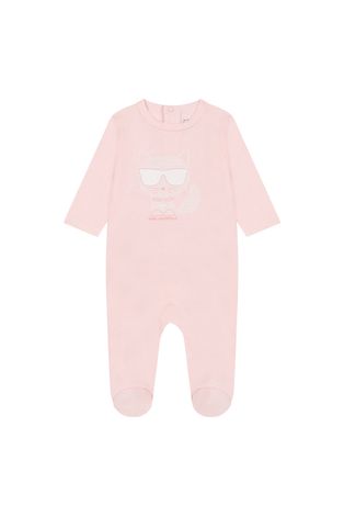 Kombinezon bez rukava za bebe Karl Lagerfeld boja: ružičasta