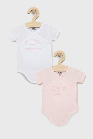 Karl Lagerfeld body niemowlęce (2-pack) kolor różowy