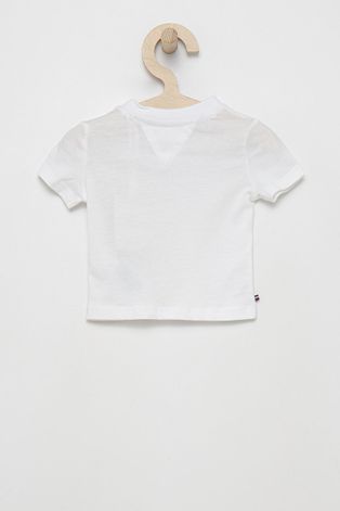 Majica kratkih rukava za bebe Tommy Hilfiger boja: bijela